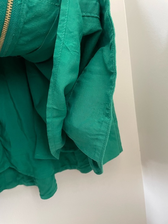 Anthropologie Tommie Linen Blend Mini Shirt Dress Kelly Green Size Large - Picture 12 of 12